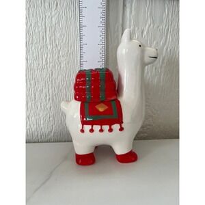 Christmas Llama Ceramic Trinket Dish‎